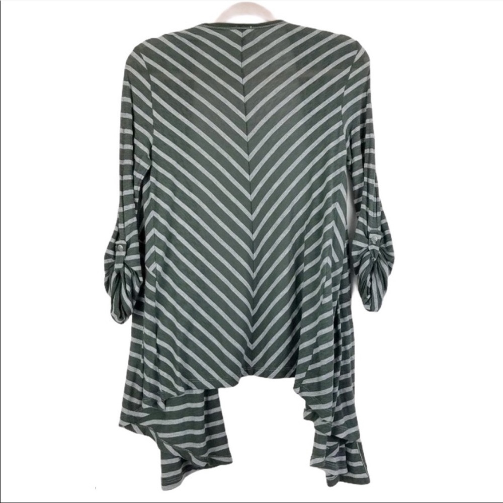 Splendid Open Front Drape Roll Tab Sleeve Chevron… - image 2